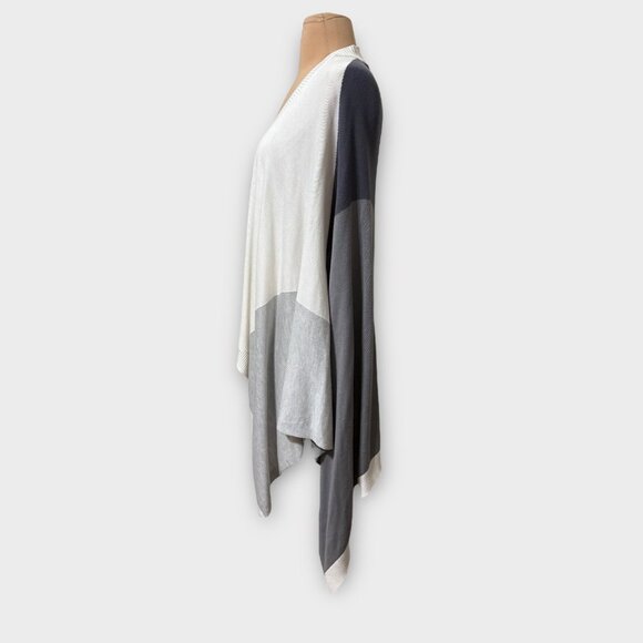 Lululemon Hatha Wrap OS Nebula Raceway Grey White Shawl Worn 1x Cozy Travel - Picture 7 of 10